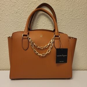 NWT Nanette Lepore Tan Harlow Satchel With Chain